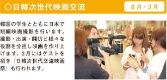 日韓次世代映画交流 8月・3月 日韓次世代映画交流 8月・3月